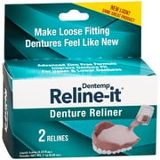 Reline-It Advanced Denture Reliner Kit for Upper and Lower Denture, 2 ea Pack of 2