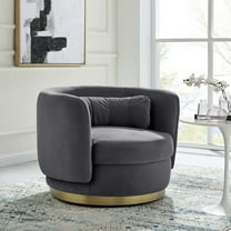 Modway Relish Performance Velvet Swivel Chair in Gold Gray