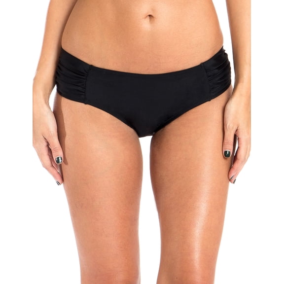 Relleciga Women's Full Coverage Swim Bottoms Mid Rise Ruched Sides Bikini Bottom