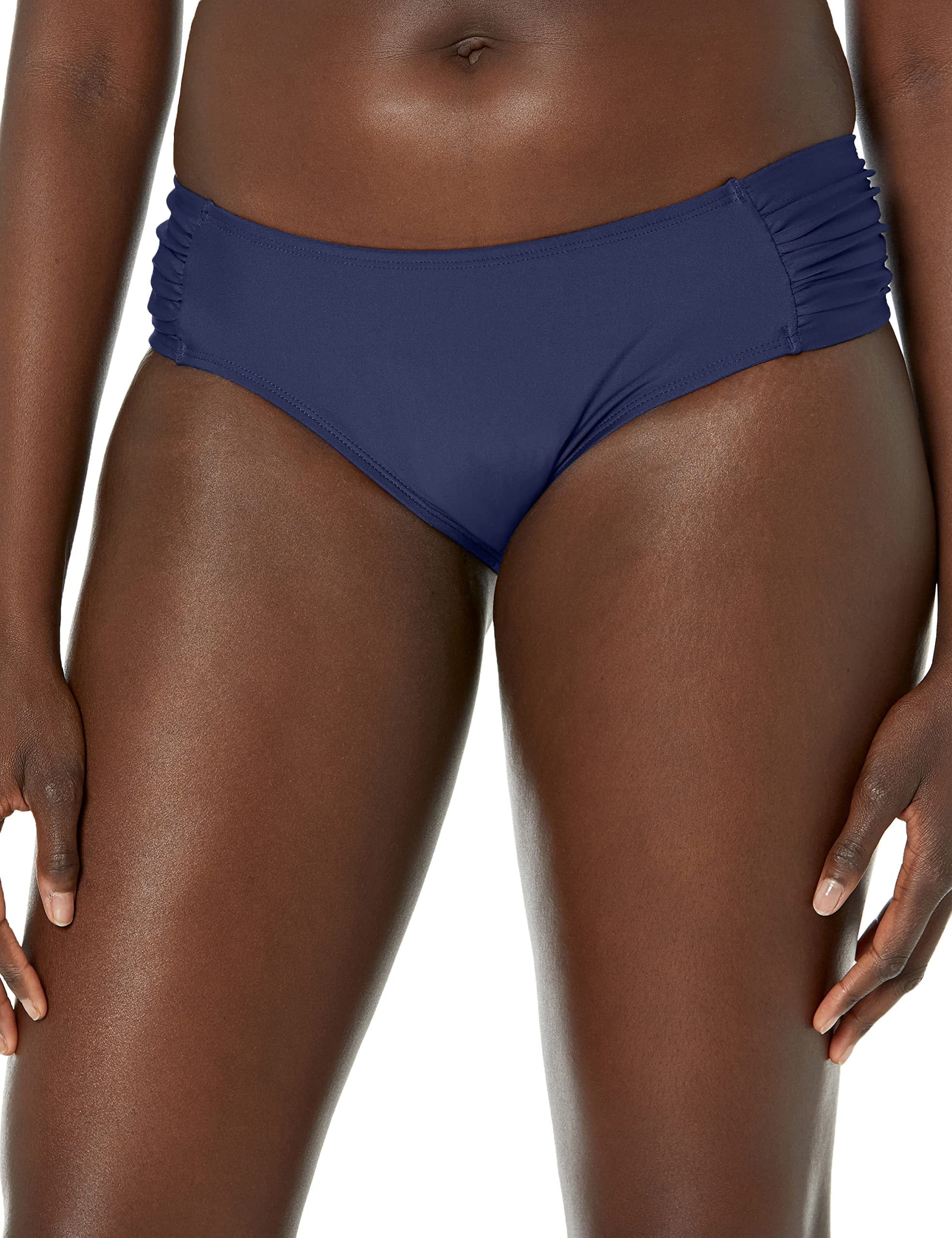 Relleciga Women's Full Coverage Swim Bottoms Mid Rise Ruched Sides Bikini  Bottom