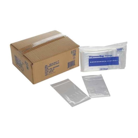 Reloc Zippit Reclosable Poly Bag,Zip Seal,PK1000 4R35