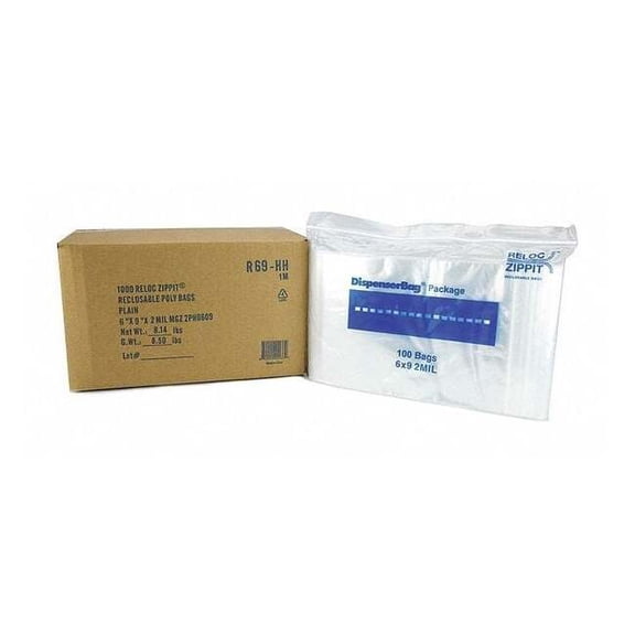 Reloc Zippit Reclosable Poly Bag,Zip Seal,PK1000 R69-HH