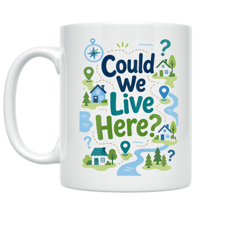 Relocation Curiosity Map Design - Explorer Enthusiast - 11 oz Ceramic Coffee Mug