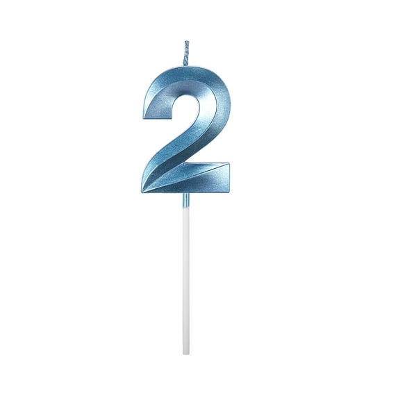 Relocy Clearance Number Birthday Candle Age Candle Cake Decoration Party Supplies Blue 2, Birthday Candles Extended Big Number Candle Multicolor 3D Design Cake Topper Decoration for Any Celebration