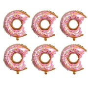 Relocy Crazy Clearance Balloon 6 Pcs Big Donut Foil Balloons Large Mylar Balloon Giant for Birthday Party Decorations Pink