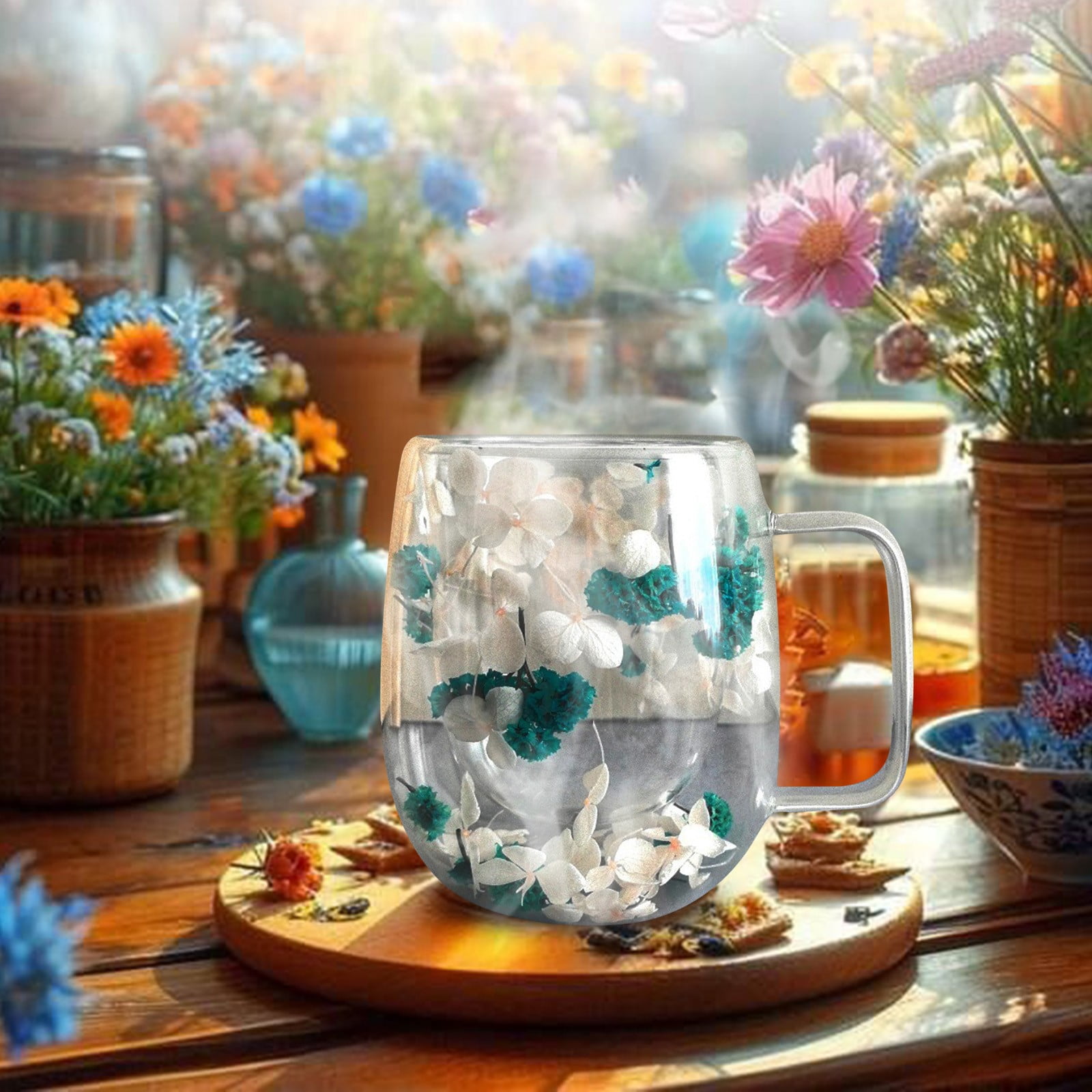 Relocy Glass Coffee Cup Transparent Cup for Cappuccino Tea Espresso