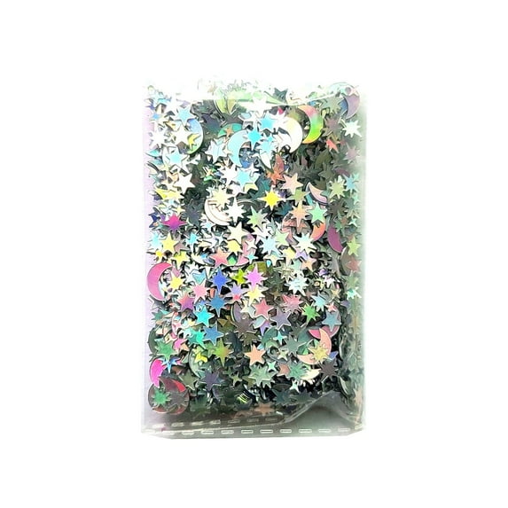 Relocy Holiday Decorations Colorful Stars More Colorful Confetti Wedding Birthday Party Decoration Hand Thrown Confetti Silver Clearance! 1X Star Moon Confetti 5.85*3.12*1.95In, Event & Party