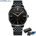thumbnail image 1 of Relogio Masculino CRRJU Fashion Casual Mens Watches top Luxury Ultra Thin Waterproof Stainless Steel Mesh Band Quartz Watch, 1 of 1