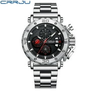 Relogio Masculino CRRJU Sport Chronograph Mens Watches Top Brand Luxury Full Steel Quartz Clock Waterproof Big Dial Watch Men