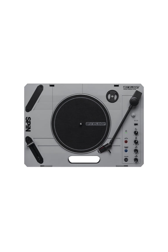 Bluetooth Portable Turntable with USB Recording and Integrated Speaker, Black