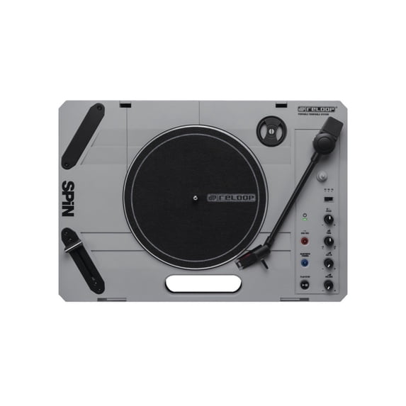 Reloop Bluetooth Portable Turntable with USB Recording and Integrated Speaker, Black