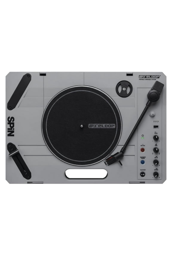 Bluetooth Portable Turntable with USB Recording and Integrated Speaker, Black