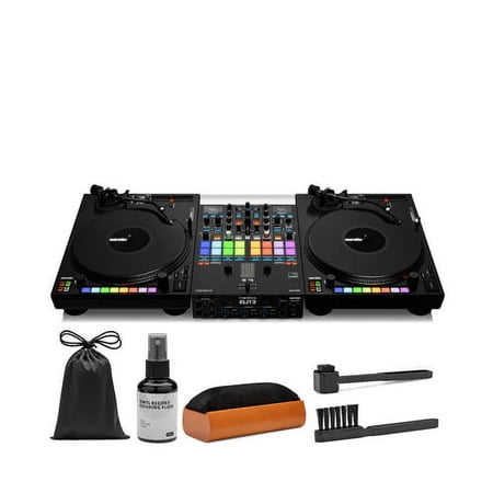 Reloop Elite Mixer with Audio Technica AT-LP140XP Turntable (Pair) and Care Kit