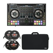 Reloop Mixon 8 Pro 4-channel DJ Controller with Case, XLR Cables, and TRS Cables