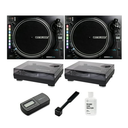 Reloop RP-8000 MK2 Advanced Hybrid Torque Turntable (Pair) w/ Dust Covers Bundle