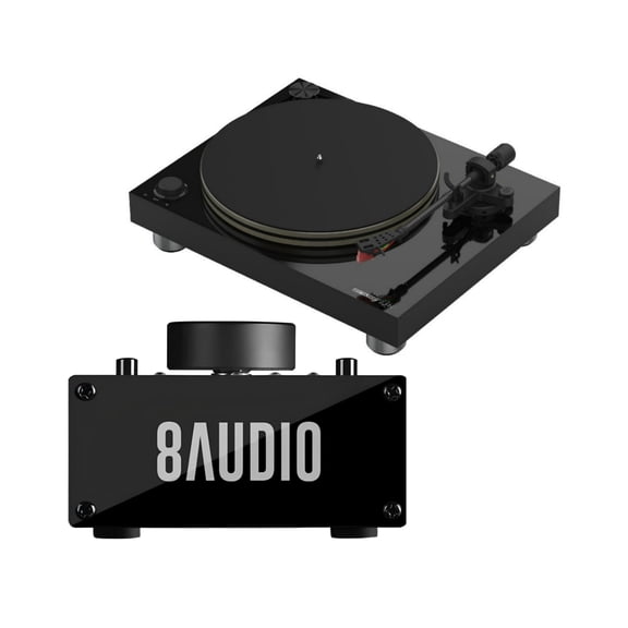 Reloop Turn 7 Premium HiFi Belt Drive USB Turntable Bundle with Desktop Amplifier System (2 Items)