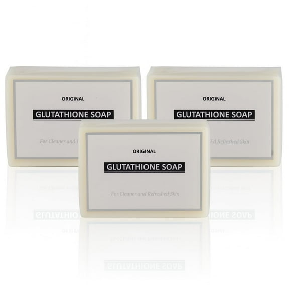 Relumins Original Glutathione Expoliating Soap - Deep-Cleansing Face & Body Bar with Antioxidants for Clearer, Radiant, and Even-Toned Skin – For Normal to Oily Skin - 120g x 3 Bars