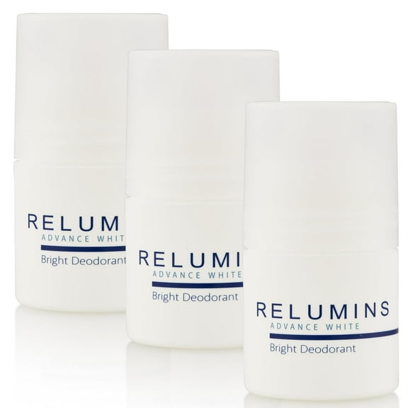 Relumins Advanced Underarm Deodorant Roll-On for Women and Men 24-Hour Odor Protection with Glutathione and Witch Hazel 1.5fl oz (3 Pack)