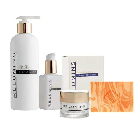 Relumins Essential Glow Travel Gift Set for Women – Pampering Kit w/ Serum, Soap, Face Cream & Lotion – Perfect Birthday Gift for Mother, Sister, Girlfriend