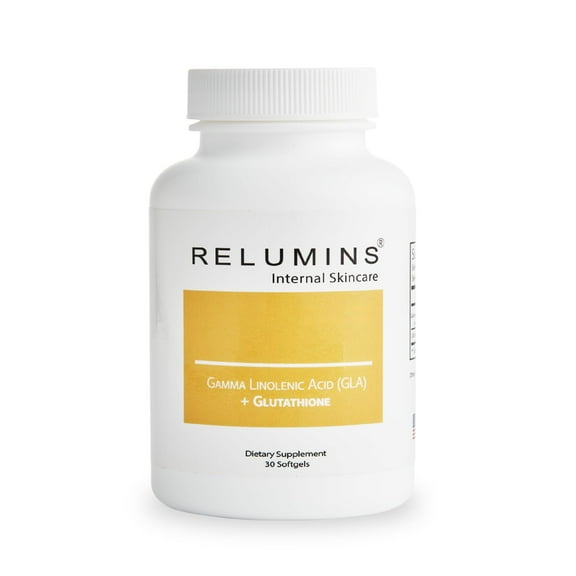 Relumins GLA Plus Glutathione Supplement - Hydrate, Protect & Glow with 240mg Borage Seed Oil GLA & 75mg Glutathione - 30 Capsules for Healthy, Radiant Skin