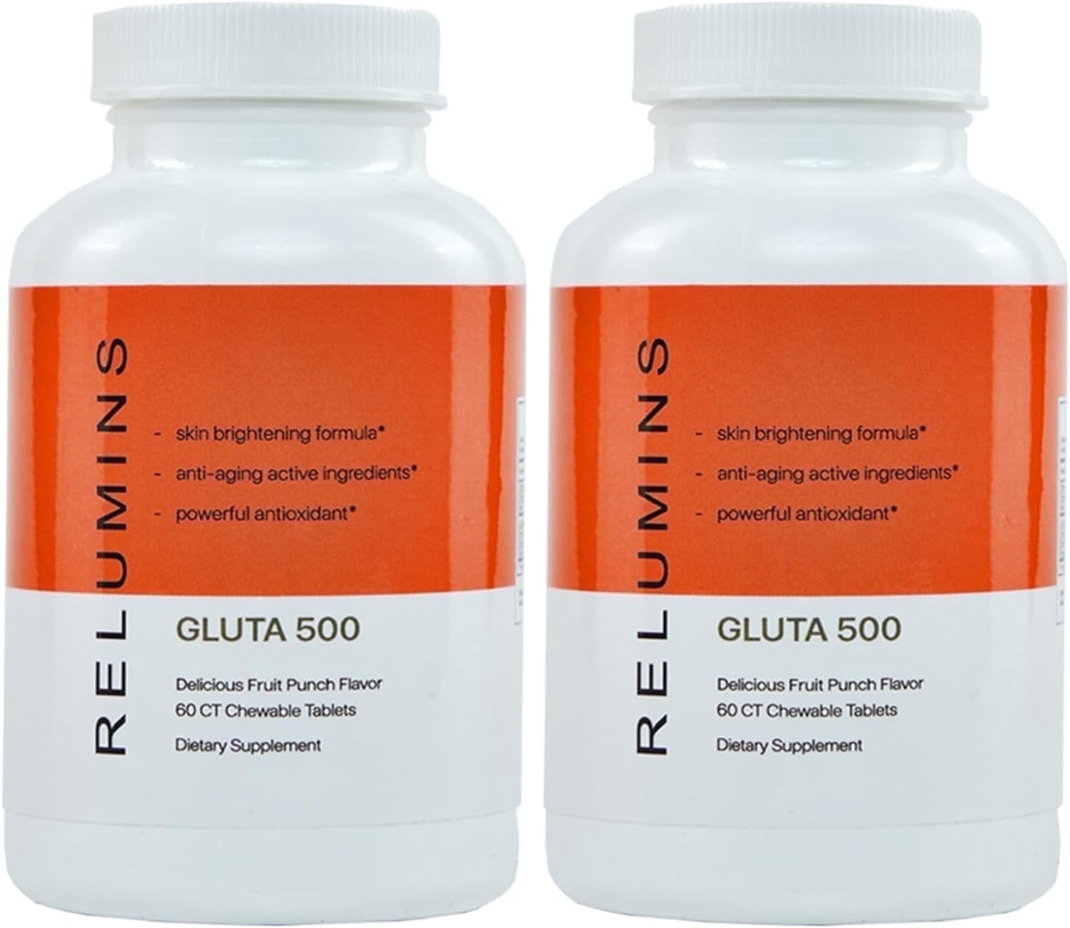 where to buy relumins glutathione Relumins New Gluta 500 - Chewable/Sublime Wall Glutathione Complex with  Advanced Skin Nutrition - Vit C, Fruit Punch Flavored, Made in USA - 60CT x  2 Bottles