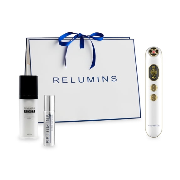 Relumins Total Eye Renewal Kit – Complete 3 Step Skincare Bundle with Lookeye Serum Undereye Tool and Herbal Serum – Eye Care for Smooth Radiant Glowing Skin and Support – Holiday Gift Set for Her