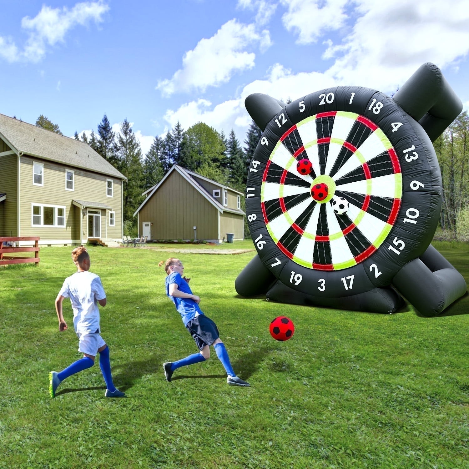 Relunch 10FT Giant Outdoor Inflatable Soccer Golf Darts Board w/8pcs Balls & Blower