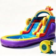 Relunch 21FT Inflatable Water Slide Commercial Grade PVC with Pool & Blower   Big Backyard Bounce House for Kids & Adults 21x9x12.8ft