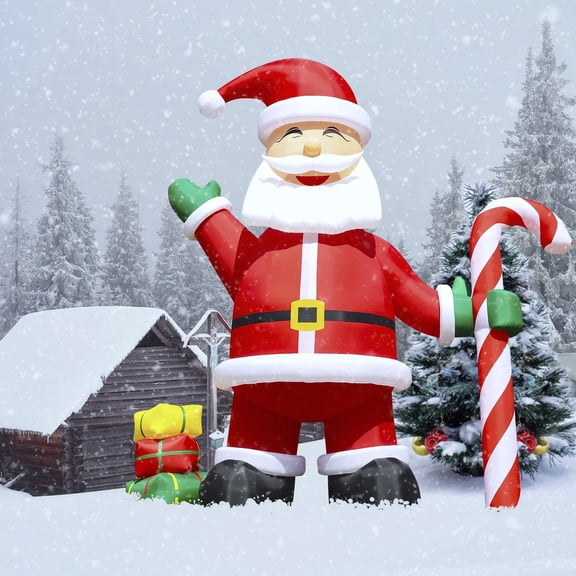 Relunch 40ft Giant Christmas Inflatable Santa, Blow up Santa Claus with Candy & Gift Boxes Decoration for Christmas Outdoor Yard Lawn