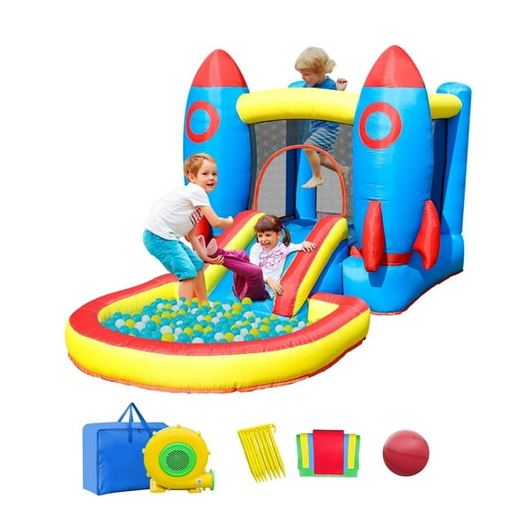 Relunch Inflatable Bounce House Jumping Castle Ball Pit and Slide 370W Blower