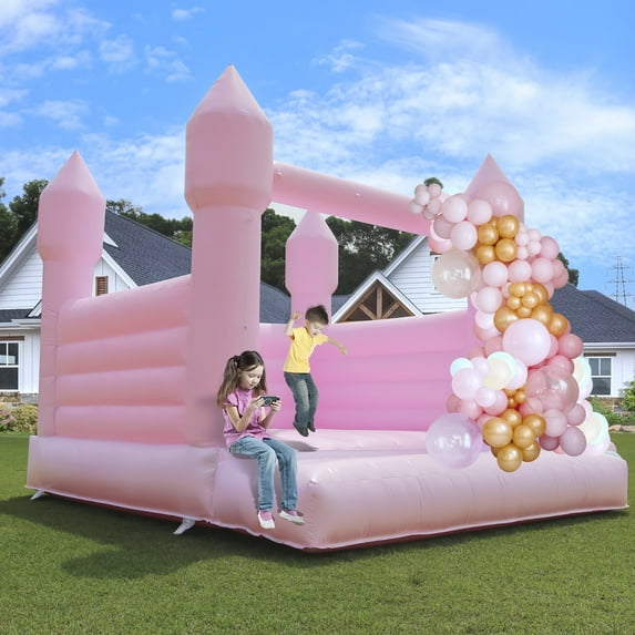 Relunch Inflatable Pink Bounce House, Christmas Bounce castle with Air Blower,Indoor & Outdoor Bouncy Castle for Wedding Party Kids Birthday Party, Easy to Install