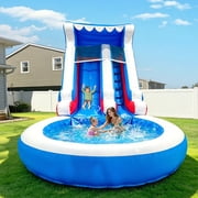 Relunch 24FTL Commercial Inflatable Water Slide for Kids Adults, Inflatable Water Slide with Pool & Blower for Backyard Wet Dry 24x13x12 ft