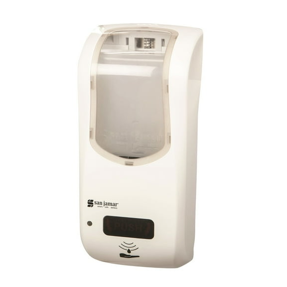 San Jamar Soap/Sanitizer Disp,CLR/WH,900 mL,4 inD SHF970WHCL