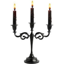 Rely 5 Arm Candelabra Taper Candle Holders Decorations Indoor Kitchen Décor Table Candles Candlestick Candelabra Centerpiece (Black Glossy)