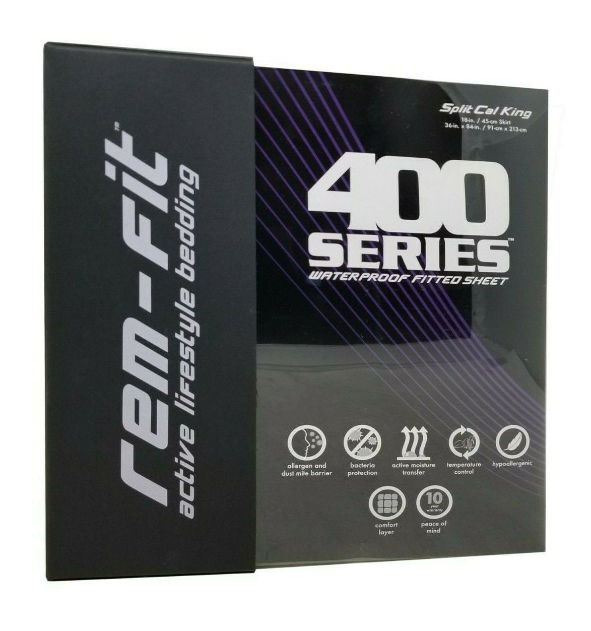 Rem-Fit Active Lifestyle Bedding 400 Series Fitted Sheet Split Cal King 36"x84"