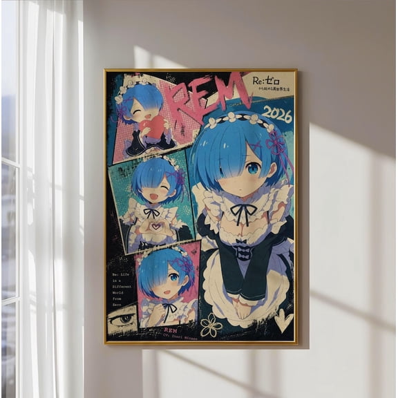 Rem Re Zero Anime Manga Poster - MULTIPLE SIZE, UNFRAMED
