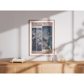 Rem Re Zero Anime Poster, Japanese Text, Character Artwork Unframed Size 24''x36'' GooGate