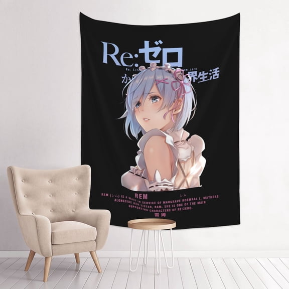 Rem Re Zero Anime Tapestry Indian Wall Hanging Tapestries Room Decor For Bedroom Living Room Dorm