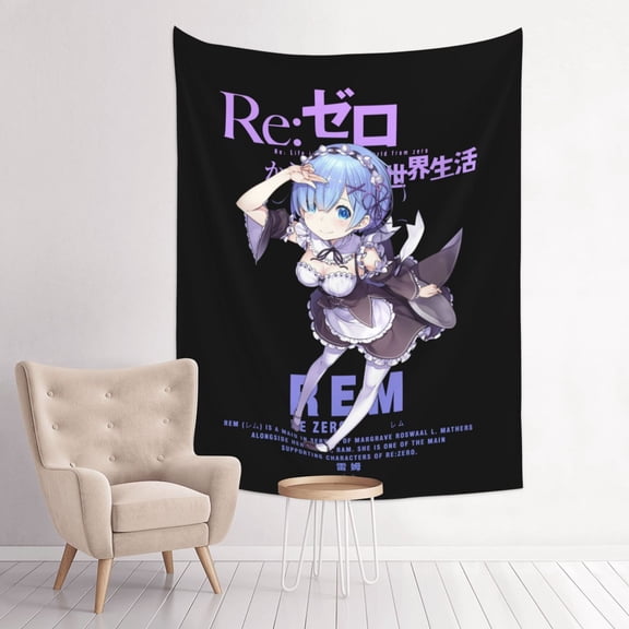 Rem Re Zero Anime Tapestry Indian Wall Hanging Tapestries Room Decor For Bedroom Living Room Dorm