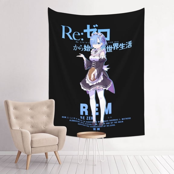 Rem Re Zero Anime Tapestry Indian Wall Hanging Tapestries Room Decor For Bedroom Living Room Dorm