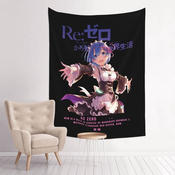 Rem Re Zero Anime Tapestry Indian Wall Hanging Tapestries Room Decor For Bedroom Living Room Dorm