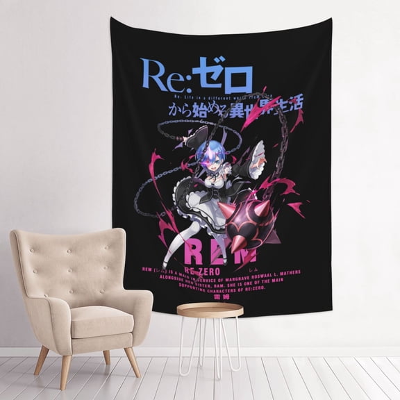 Rem Re Zero Anime Tapestry Indian Wall Hanging Tapestries Room Decor For Bedroom Living Room Dorm