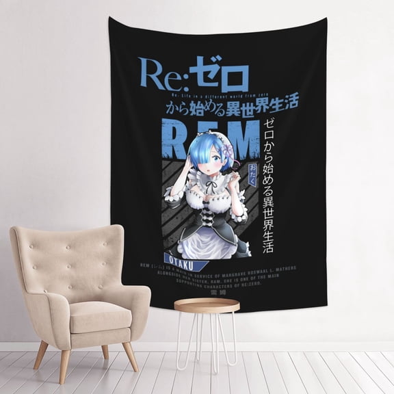Rem Re Zero Anime Tapestry Indian Wall Hanging Tapestries Room Decor For Bedroom Living Room Dorm