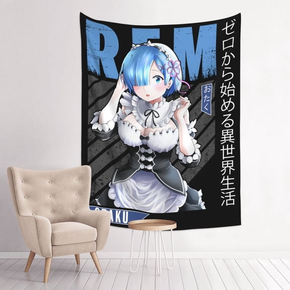 Rem Re Zero Anime Tapestry Indian Wall Hanging Tapestries Room Decor For Bedroom Living Room Dorm