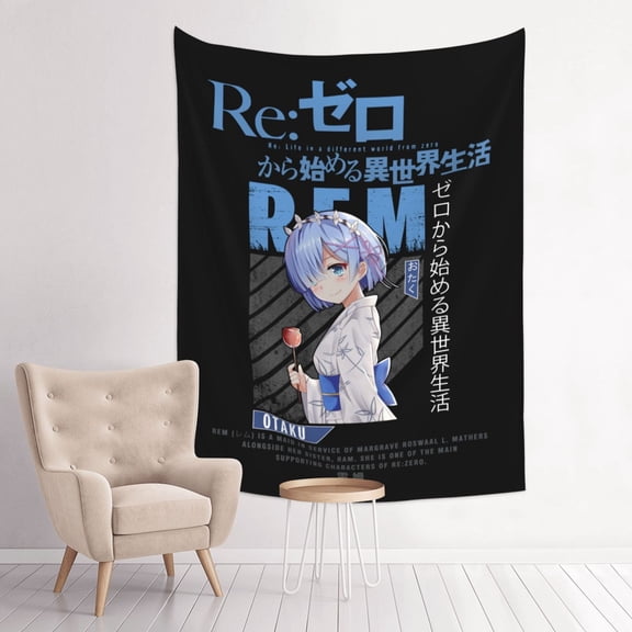 Rem Re Zero Anime Tapestry Indian Wall Hanging Tapestries Room Decor For Bedroom Living Room Dorm