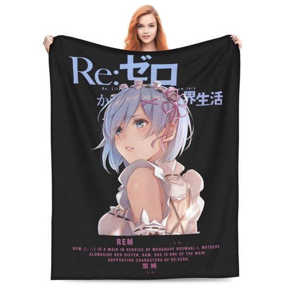 Rem Re Zero Fleece Blanket Throw Soft Cozy Plush Blanket For Couch Sofa Bed