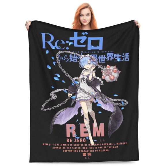 Rem Re Zero Fleece Blanket Throw Soft Cozy Plush Blanket For Couch Sofa Bed