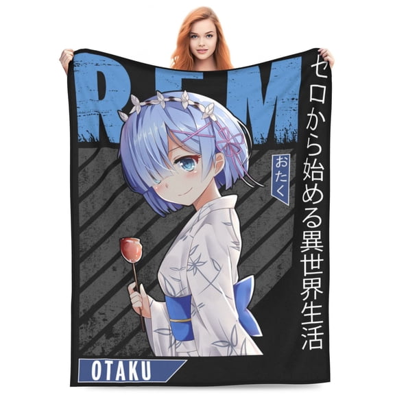 Rem Re Zero Fleece Blanket Throw Soft Cozy Plush Blanket For Couch Sofa Bed
