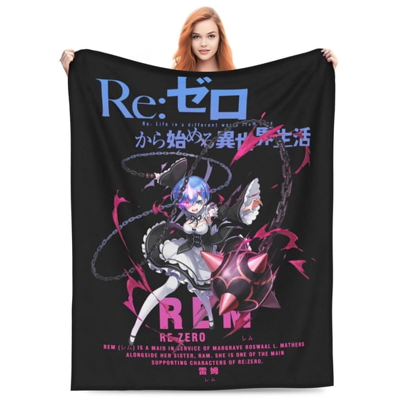 Rem Re Zero Fleece Blanket Throw Soft Cozy Plush Blanket For Couch Sofa Bed