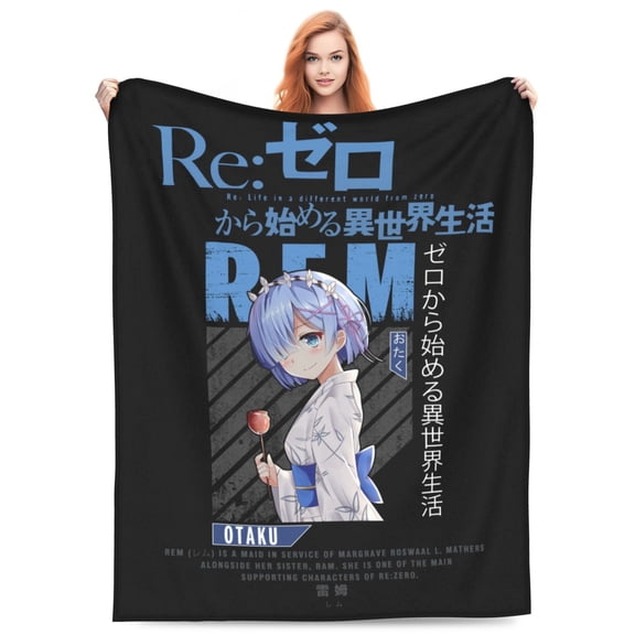 Rem Re Zero Fleece Blanket Throw Soft Cozy Plush Blanket For Couch Sofa Bed